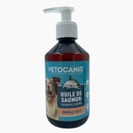 Vetocanis | Huile de Saumon pour Chien et Chat | Aliment Complémentaire Chien et Chat | A Base d'Oméga 3 et 6 | Hygiène et Santé du Chien et du Chat | 250 ML