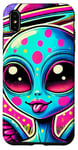 Coque pour iPhone XS Max Alien coloré avec halo et ailes Pop Art cool