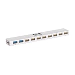 TRIPP LITE 10-Port USB 3.0 / USB 2.0 Combo Hub - USB Charging  2 USB 3.0 & 8 USB 2.0 Ports - hub - 10 porter