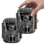 VOOPEAK Lot de 2 Camera de Chasse 2K FHD 36MP, Caméra de Chasse Vision Nocturne Infrarouge, Caméra Chasse Activée par Le Mouvement 850nm LED Étanche IP66 pour la Surveillance de la Faune