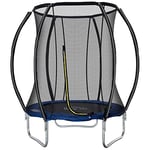 HOMCOM Trampoline pour Enfants Ø 183 cm avec Filet de sécurité et revêtement antirouille galvanisé Usage extérieur Bleu et Noir