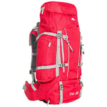 Trespass Trek 66, Red Tone, Backpack / Rucksack 66L with Built-In Rain Cover, Red