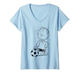 Womens Peanuts Football Linus Van Pelt Skills V-Neck T-Shirt