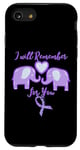 Coque pour iPhone SE (2020) / 7 / 8 Alzheimer awareness Purple Elephant Dementia Alzheimer