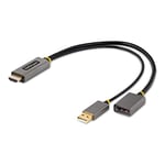 StarTech.com 1ft (30cm) HDMI to DisplayPort Adapter Cable, Active 4K 60Hz HDMI 2.0 to DP 1.2 Converter, HDR, USB Bus Powered, HDMI Source to DisplayPort Monitor for Laptops/PC (128-HDMI-DISPLAYPORT)