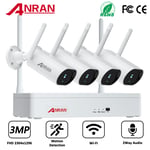 ANRAN 3MP Wifi Wireless Security Camera System 8CH NVR Outdoor IP CCTV Audio 