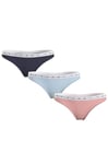 Tommy Hilfiger String Tanga Femme Lot de 3, Multicolore (Twilight/Shimmering/Peach), XL