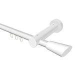 Flairdeco Tringle à Rideaux d'intérieur en Aluminium et Bois Blanc Ø 20 mm