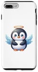 Coque pour iPhone 7 Plus/8 Plus Adorable pingouin d'ange avec halo et ailes