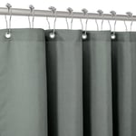 Shower Curtain for Bathroom with Metal Hooks Linen Fabric Shower Curtain Heavy Duty Bath Curtain for Wet Room Bathtub Shower Stall, Hotel Quality, Weighted Hem, Waterproof - 182 x 182cm (Grey Green)