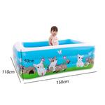 SZYM Rectangulaire Piscine Gonflable Enfant pour avec pataugeoire Gonflable Pliante carrée épaisse, adaptée aux Enfants et aux Adultes à l'intérieur et à l'extérieur