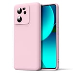 Byvuwiay Coque pour Xiaomi 13T/13T Pro 5G, Ultra Mince Premium Housse Souple en Silicone Liquide, Coque de Protection pour Xiaomi 13T/13T Pro 5G - Rose