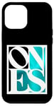 Coque pour iPhone 12 Pro Max Graphique Turquoise One Of Them Ones Distress, couleur turquoise