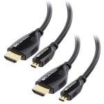 Cable Matters Cable Micro HDMI vers HDMI à Haute Vitesse HDMI (Cable Micro HDMI HDMI), Résolution 4K prête- 2m