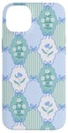 Coque pour iPhone 14 Plus Coquette bleu clair nœud vintage fleur à pois mignon