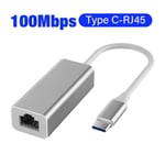 100M/1000Mbps USB 3.0 Ethernet-sovitin Type C - RJ45 Lan Thunderbolt 3 kannettavalle PC MacBook Samsung Windows -verkkokortti 100Mbps USB-C RJ45