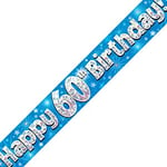 Oaktree Ltd Happy 60E Anniversaire Bannière, Foil, Bleu, 270 x 12 x 0.1 cm