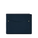 Fossil Anderson Portefeuille en Cuir Fin Minimaliste à Deux Volets avec Poche Avant pour Homme, Bleu Marine Anderson, 11,4 x 1,3 x 8,9 cm (L x l x H), Anderson à Deux Volets