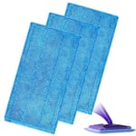 3PCS Lingettes Reutilisable pour Swiffer WetJet Wood, Serpillières en Microfibre Remplacement, Chiffon Rechange pour Swiffer Wet Jet Balai Spray, Tampons de Vadrouille en Microfibre Lavable-Bleu