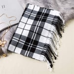 Tartan Echarpe Châle Classique Élégant Noir Blanc À Carreaux Hommes Écharpe Homme Automne Cachemire Poncho Femme Hiver Écharpes Mâle Écharpe-E