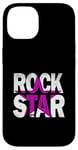 Coque pour iPhone 14 Rose Rock Star Distress Pink Color Graphic