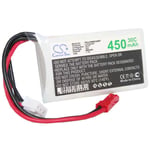 Vhbw - Batterie Li-Polymer LiPo 450mAh 7.4V pour modélisme rc - divers modèles réduits : voitures de course, hélicoptères, avions, bateaux etc.