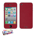 Sticker Autocollant Iphone 4 4s Design Cuir 3d Rouge Full Body