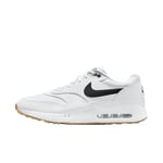 Nike Air Max 1 '86 OG G Chaussures de golf pour homme (DV1403-010, noir/blanc), Blanc/gomme, marron moyen/noir, 43 EU