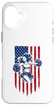 Coque pour iPhone 16 Plus Drapeau américain de pom-pom girl pour pom-pom girl drapeau américain