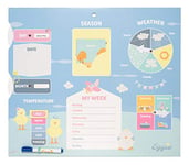 Erik® - My First Calendar | Calendrier Enfant Éducatif | Version Anglaise | Jours, Saisons, Mois, Météo | Calendrier d'apprentissage