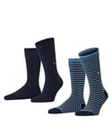 Burlington Everyday Stripe Mixed Multipack M So coton fantaisie lot de 2 paires, Chaussettes Homme, Bleu Marine 6120, 40-46