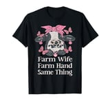 Vintage Farm Wife Farm Hand Same Thing Valentine's Day Cow T-Shirt