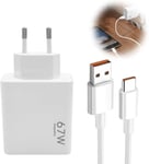 Chargeur Xiaomi Charge Rapide, Chargeur Xiaomi 67w Et Câble 1.5m Pour Xiaomi Note 12/13/9/9 Pro/11/11s/8 Pro/10 Pro/10s/9t/9s, Chargeur Rapide Xiaomi Pour Xiaomi Original Usb C Câble[X3757]