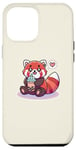 Coque pour iPhone 14 Plus Panda rouge kawaii, adorable ours amateur de thé aux perles