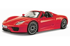 Burago- May Cheong GROUP-BBURAGO-1/24 Porsche 918 Spyder Metal-Rouge-Véhicule pour Enfant dès 4 ans-21076R, 21076R