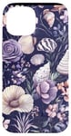 Coque pour iPhone 15 Violet Vintage Floral Coastal Summer Bleu Océan Coquillage