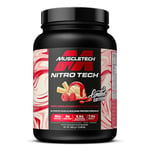 MuscleTech NitroTech Whey Protein Powder, Muscle Maintenance & Growth, Whey Isolate Protein Powder With 3g Creatine, Protien Shake For Men & Women, 7.3g BCAA, 20 Servings, 908g, Raspberry Ripple