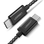 UGREEN USB C to USB C Cable 60W PD Fast Charger Type C Data Lead Braided Compatible with MacBook Pro Air,2020 iPad Pro,Samsung S20 S10 S9 Note10,Huawei P30,Lenovo Yoga,Google Pixel,Asus Chromebook(1M)