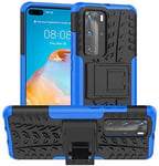 KP TECHNOLOGY® for Huawei P40 Pro Case, Huawei P40 Pro Shockproof Case Heavy Duty Rugged Armor Hybrid Shockproof Protective Phone Case Cover with Stand for Huawei P40 Pro (BLUE)