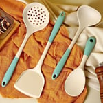 4pcs/set White Blue Kitchen Utensils Silicone Cooking Utensil Set  Cookware