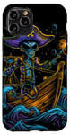 Coque pour iPhone 11 Pro Aventure de pirate extraterrestre, capitaine des pirates de