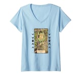 Womens The Hanged Man Frog Tarot Style Graphic, Cool Novelty Frog V-Neck T-Shirt