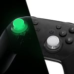 eXtremeRate Joystick pour Manette Switch Pro, Stick Analogique 3D de Remplacement pour Nintendo Switch Pro Manette, Thumbstick Couleur Transparent Customisé pour NSP Vert Lumineux