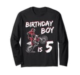 Motocross 5th Birthday Boy 5 Year Old Dirt Bike Long Sleeve T-Shirt