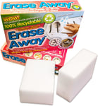 Erase away non chemical magic sponge (2 Packs = 4 Sponges)