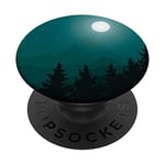 Moon Night Pop Mount Socket Mountain Art Work Tree Green PopSockets Grip and Stand for Phones and Tablets