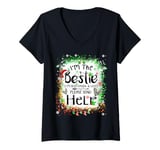 Womens I'm the bestie I'm also drunk and lost Christmas Tie Dye V-Neck T-Shirt