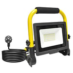 RIGIDON 30W Projecteurs de Chantier, 3000LM Lampe d'extérieur Pliable Portable Projecteur Led, Phare de Travail Led Pour Travaux d'atelier, Garage, Terrasse, Jardin, Etanche IP66 6000K Blanc