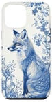 Coque pour iPhone 12 Pro Max Blue Fox Chinoiserie French Esthétique Toile Fille