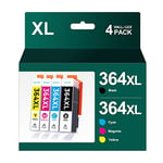 HALLOLUX 364XL Ink Cartridges Replacement for HP 364 Compatible for HP Deskjet 3520 3070A Photosmart 5520 5510 5515 5524 6510 6520 7510 7520 Officejet 4620 (1Black 1Cyan 1 Magenta 1Yellow, 4-Pack)